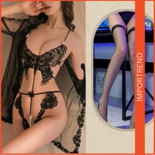 Lace Bow Nightwear Lingerie Set