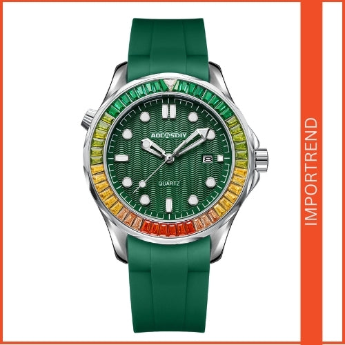 Men's Fashion Rainbow Diamond Quartz Watch