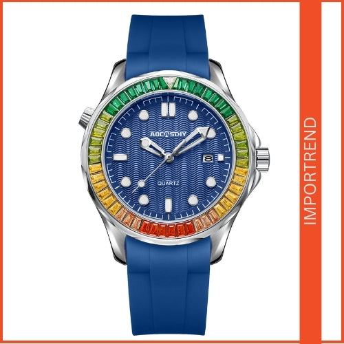 Men's Fashion Rainbow Diamond Quartz Watch