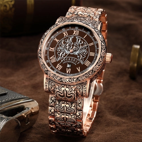 Men's Medieval Roman Carved Quartz Watch