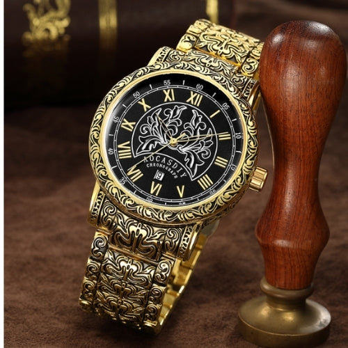 Men's Medieval Roman Carved Quartz Watch