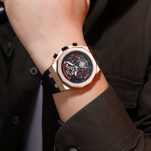 Men's Sports Waterproof, Quartz Movement, Silicone Strap Watch