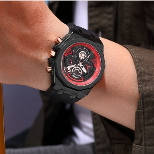 Men's Sports Waterproof, Quartz Movement, Silicone Strap Watch