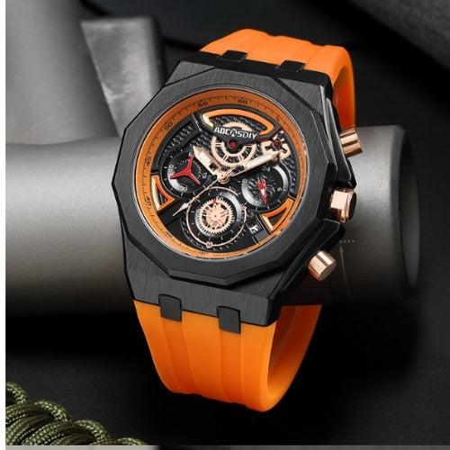 Men's Sports Waterproof, Quartz Movement, Silicone Strap Watch