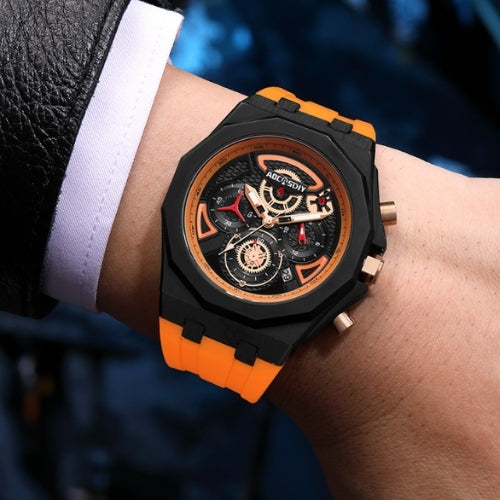 Men's Sports Waterproof, Quartz Movement, Silicone Strap Watch