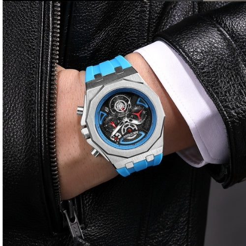 Men's Sports Waterproof, Quartz Movement, Silicone Strap Watch
