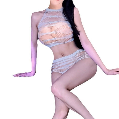 Sexy 2-Piece Lingerie Set – Sheer Mesh Top & Pants