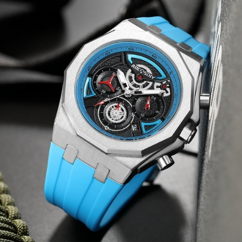 Men's Sports Waterproof, Quartz Movement, Silicone Strap Watch