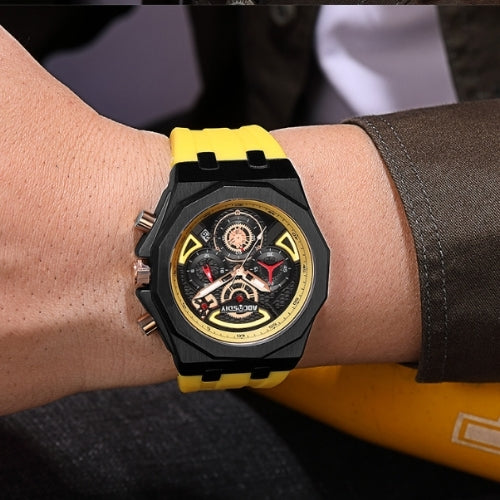 Men's Sports Waterproof, Quartz Movement, Silicone Strap Watch