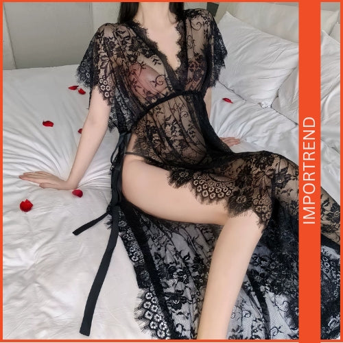 Lace Transparent Long Nightgown