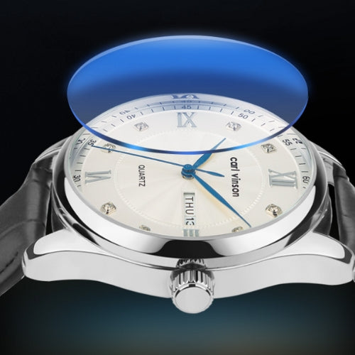 Double Calendar Waterproof Watch with Leather Belt