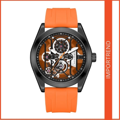Men's Analog Wristwatch Sapphire Glass, Silicone Rubber Strap