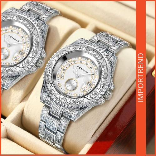Men's Stylish Analog Moon Carved Watch