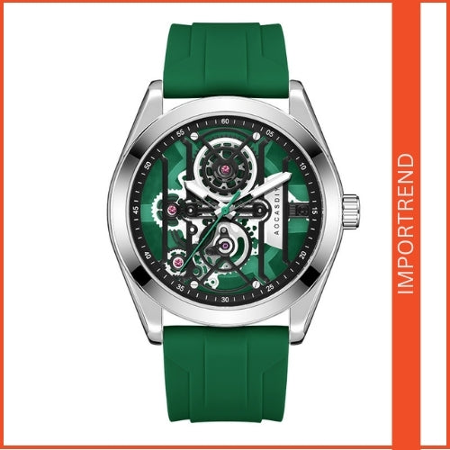 Men's Analog Wristwatch Sapphire Glass, Silicone Rubber Strap