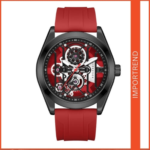 Men's Analog Wristwatch Sapphire Glass, Silicone Rubber Strap