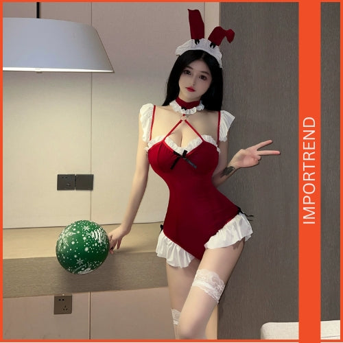 Sexy Christmas Uniform – Pure Desire Open-Crotch Lingerie