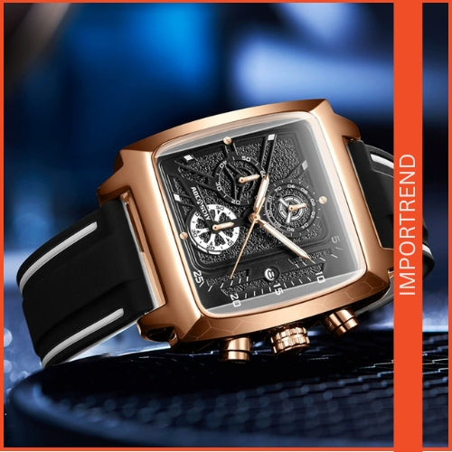 Men's Large Square Quartz Watch