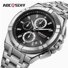 Men's Quartz Watch Luminous, Big Dial, Silicone Strap
