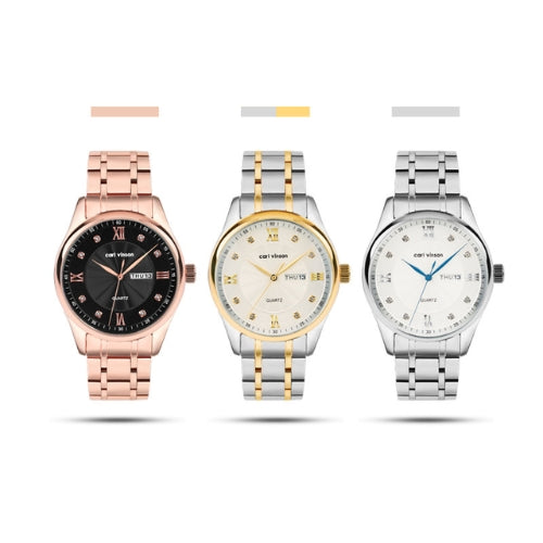 Diamond-Studded Double Calendar Men's Watch