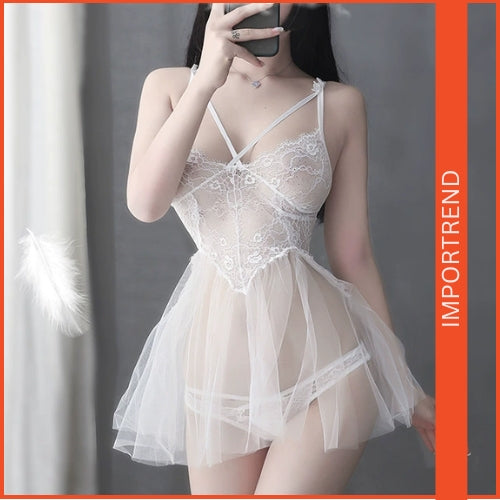Sheer Lace Babydoll Lingerie set Nightwear