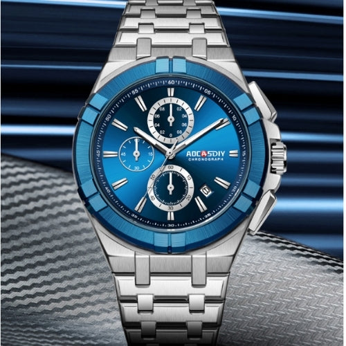 Men's Quartz Watch Luminous, Big Dial, Silicone Strap