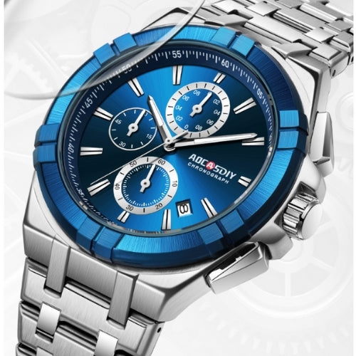Men's Quartz Watch Luminous, Big Dial, Silicone Strap