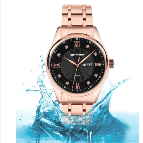 Diamond-Studded Double Calendar Men's Watch