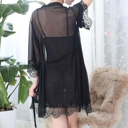 Women's Lace Silk Nightgown Wireless Lingerie