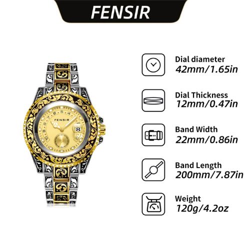 Men's Stylish Analog Moon Carved Watch