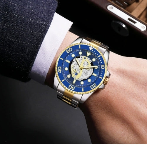 Men's Stainless Steel Skeleton Watch