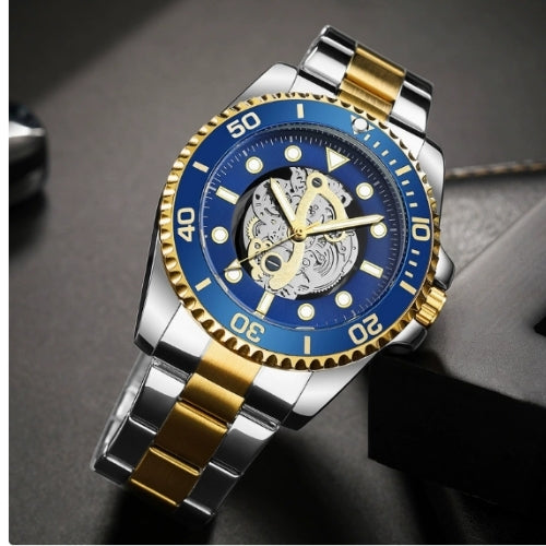Men's Stainless Steel Skeleton Watch