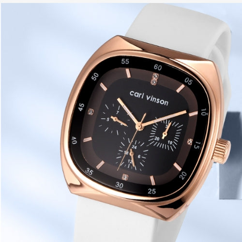 Multifunctional Quartz Men's Watch Thin Silicone Strap