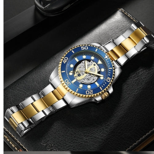Men's Stainless Steel Skeleton Watch