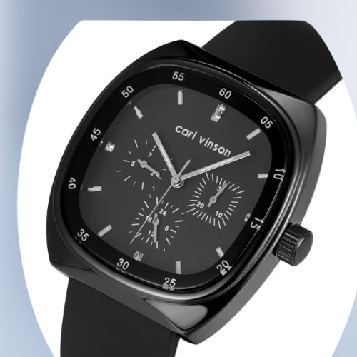 Multifunctional Quartz Men's Watch Thin Silicone Strap