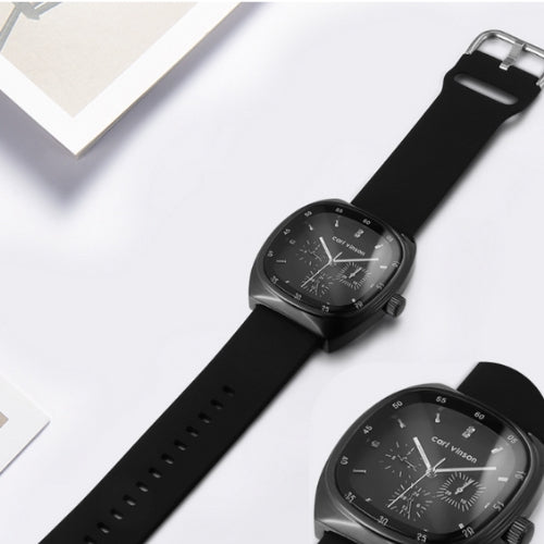 Multifunctional Quartz Men's Watch Thin Silicone Strap