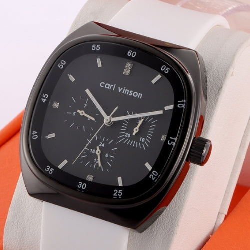 Multifunctional Quartz Men's Watch Thin Silicone Strap