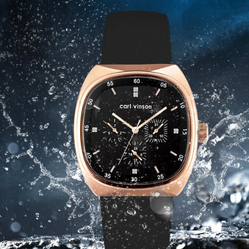 Multifunctional Quartz Men's Watch Thin Silicone Strap
