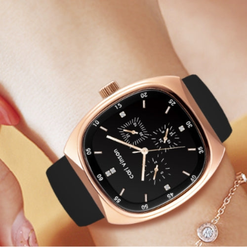 Multifunctional Quartz Men's Watch Thin Silicone Strap