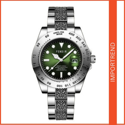 Men's Round Stainless Steel Watch