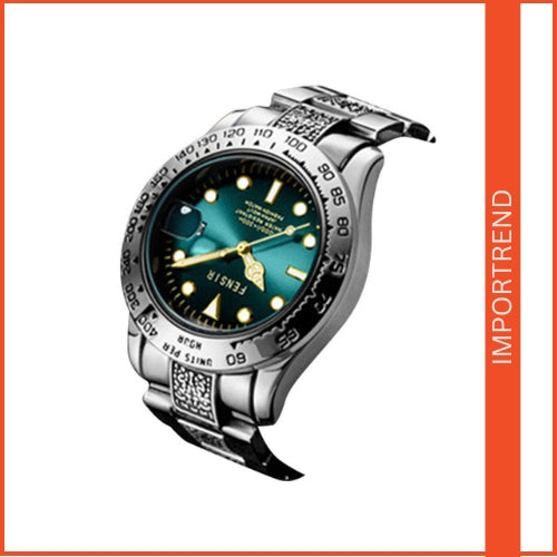 Men's Round Stainless Steel Watch
