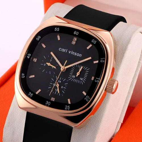 Multifunctional Quartz Men's Watch Thin Silicone Strap