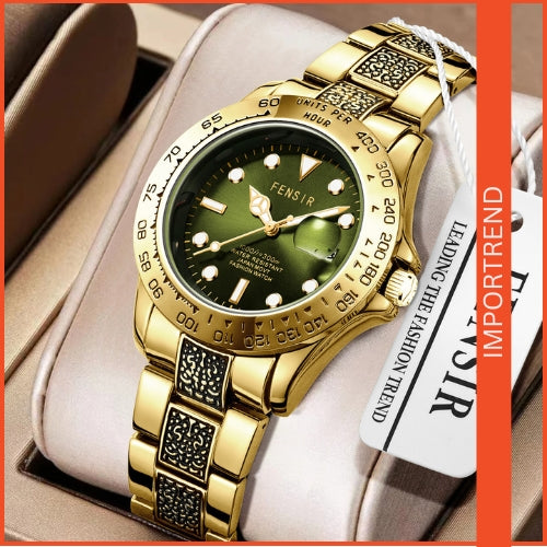 Men's Round Stainless Steel Watch