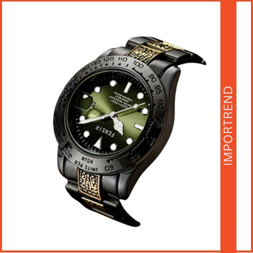 Men's Round Stainless Steel Watch