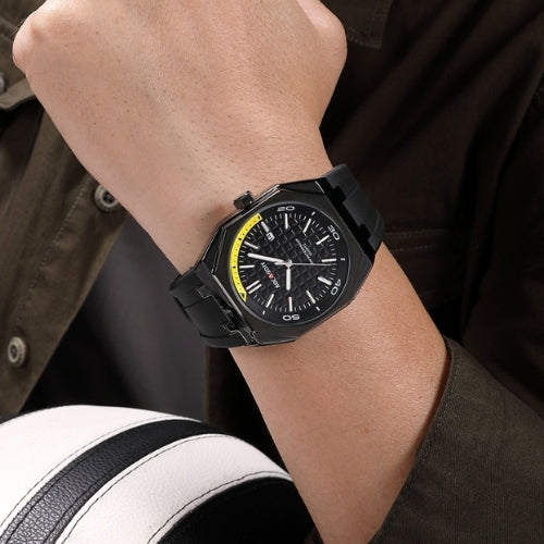 Men's Square Watch with Silicone Strap
