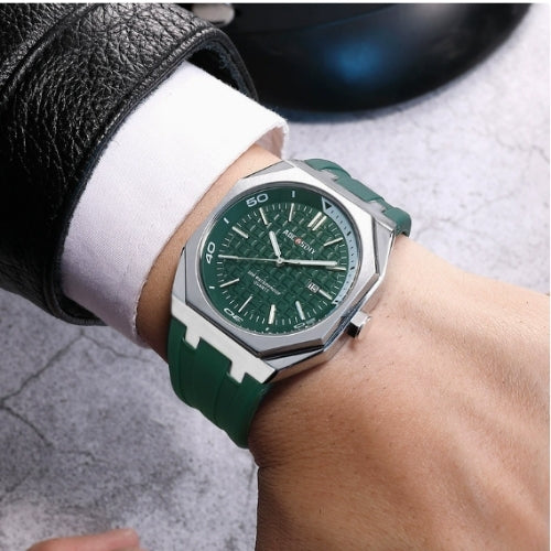 Men's Square Watch with Silicone Strap