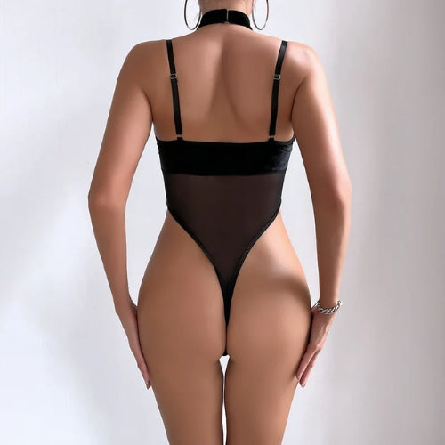 Women’s Sexy Halter Neck Mesh Splicing Lingerie – Bold & Alluring