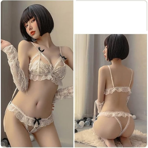Women’s Mesh Lingerie Sheer Maid Bodysuit