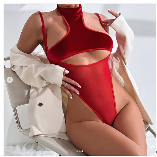 Women’s Sexy Halter Neck Mesh Splicing Lingerie – Bold & Alluring