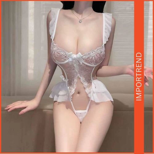 Lace Embroidered Lingerie Hollow Crotch Nightwear