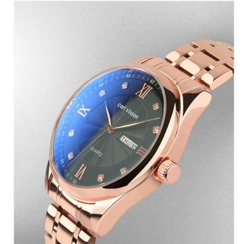 Women's Quartz Watch with Diamond Accents and Calendar Function
